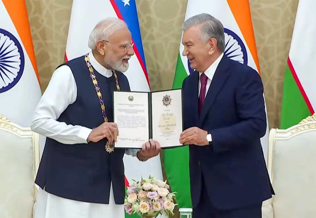 उज्बेकिस्तान का सर्वोच्च सम्मान 'दोस्तलिक' ऑर्डर PM मोदी को, बोले- यह 140 करोड़ भारतीयों का सम्मान है