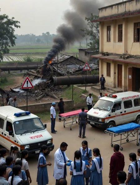 मुजफ्फरपुर: नाला खुदाई के दौरान गैस पाइपलाइन फटी, 7 स्कूली छात्राएं बेहोश होकर गिरीं
