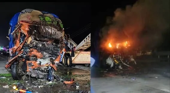 महाराष्ट्र: समृद्धि हाईवे पर भीषण हादसा, ट्रक से टक्कर के बाद कार में जलकर 6 की मौत
