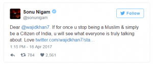 Sonu Nigam;s tweet