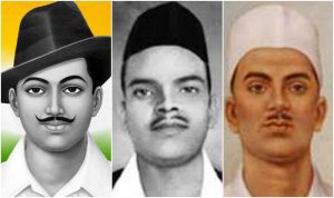Bhagat Singh Sukhdev Thapar and Shivaram Rajguru -