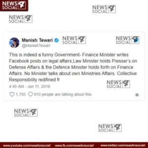 manish tiwari jibe at modi government over arun jaitley blog 2