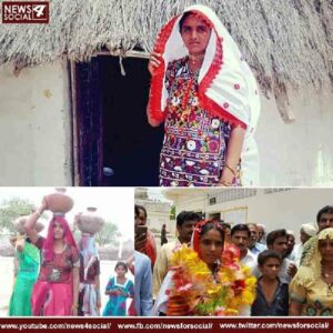 Thari woman standing in election