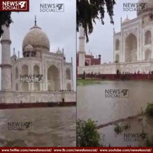 waterlogged in taj mahal due to heavy rains in agra 2