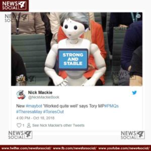 uk first time robot submitted report and talk future of ai twitter users troll pm 1