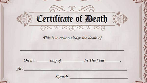 Death Certificate Templates -